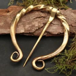 Große Gewandnadel massiv Bronze Fibel Mittelalter