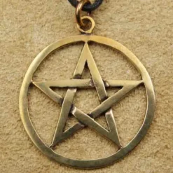 Großer Drudenfuß Bronzeschmuck Pentagramm Anhänger