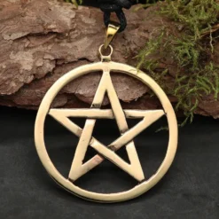 Großer Drudenfuß Bronzeschmuck Pentagramm Anhänger