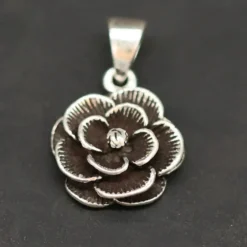 Große Rose Schmuck Kettenanhänger 925 Silber