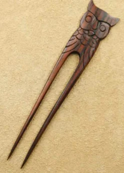 Haarstab Eule Haarschmuck Holzschmuck geschnitzt