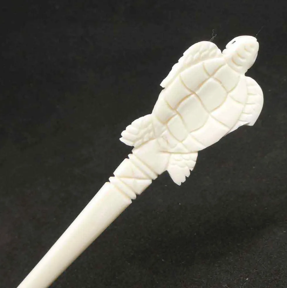 Haarstab Schildkröte Knochen Haarschmuck