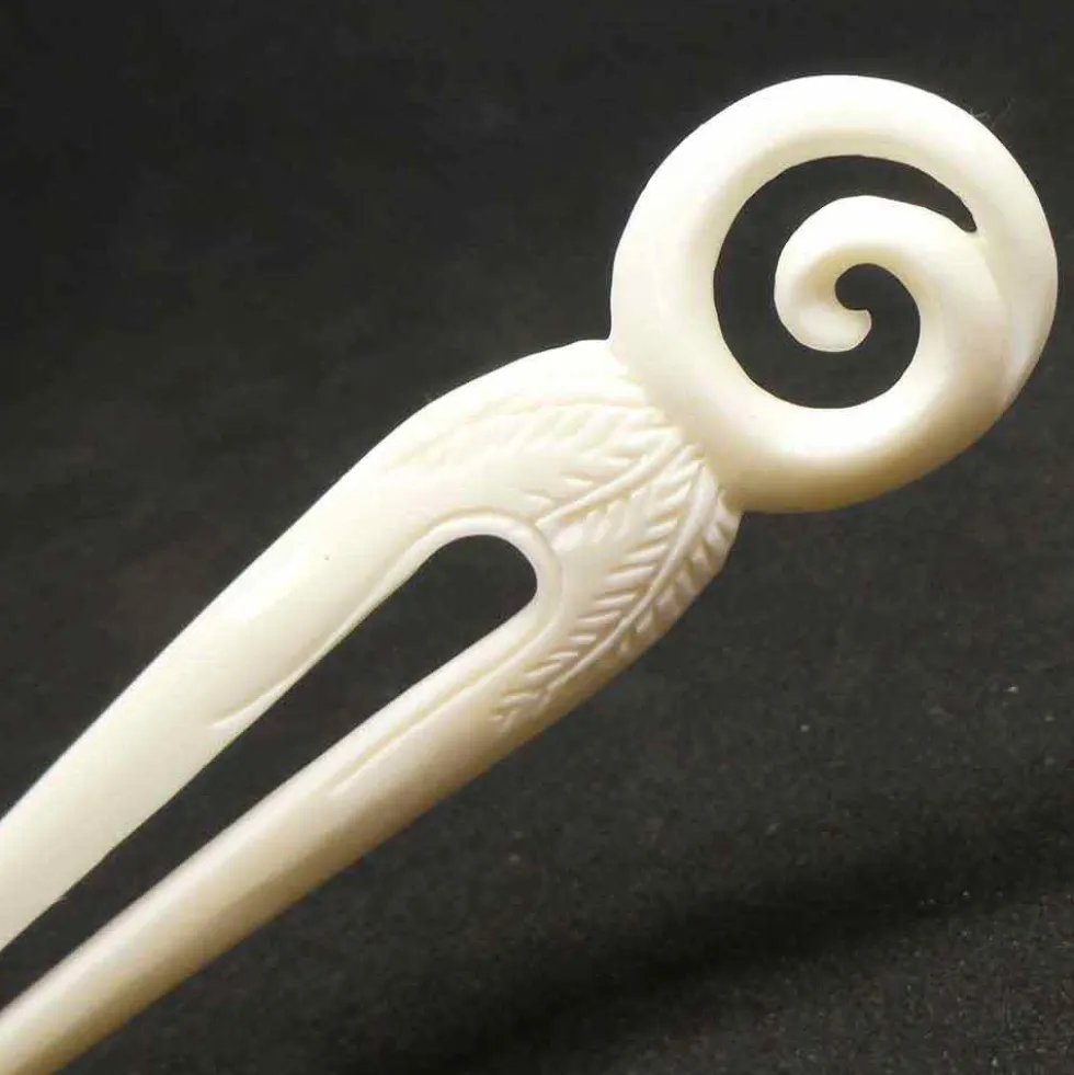 Haarstab Spirale Knochen Haarschmuck
