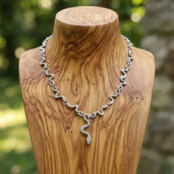 Halskette Design Schlange Exklusiv Schmuck 925er Silber Collier