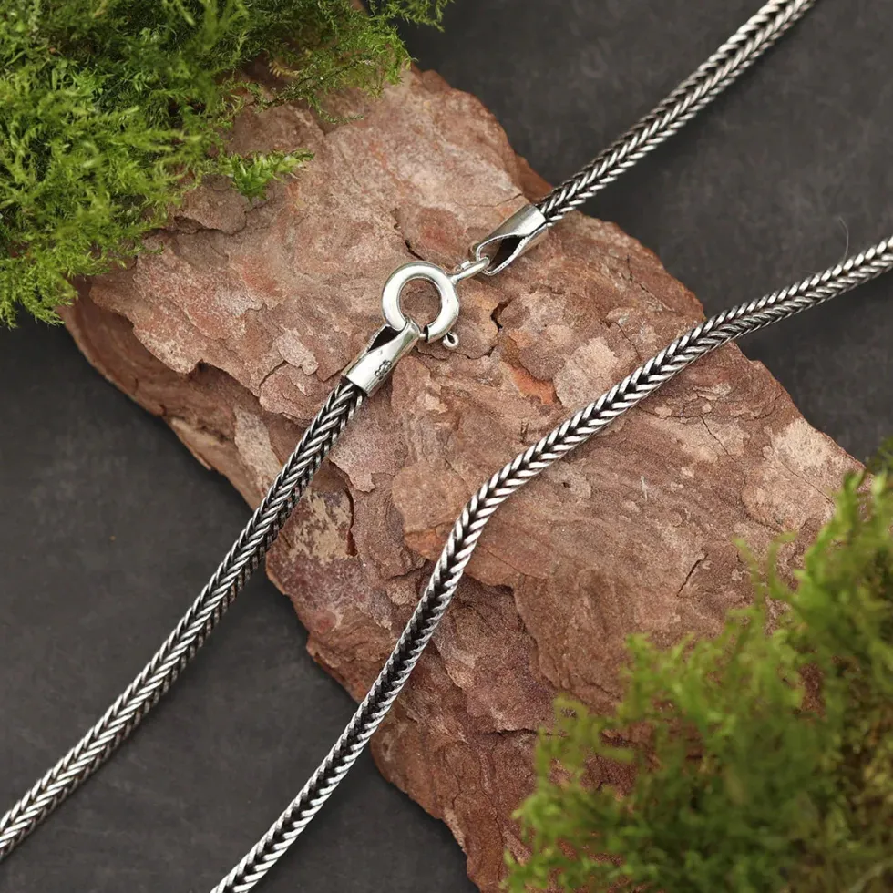 Halskette "Fischgräte" 1,8 mm Vierkant Silberkette 925 Silber