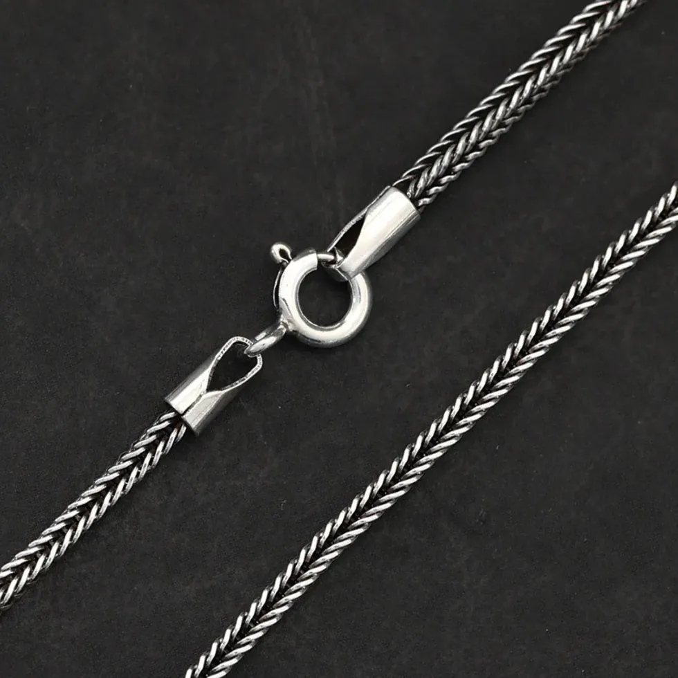 Halskette "Fischgräte" 1,8 mm Vierkant Silberkette 925 Silber