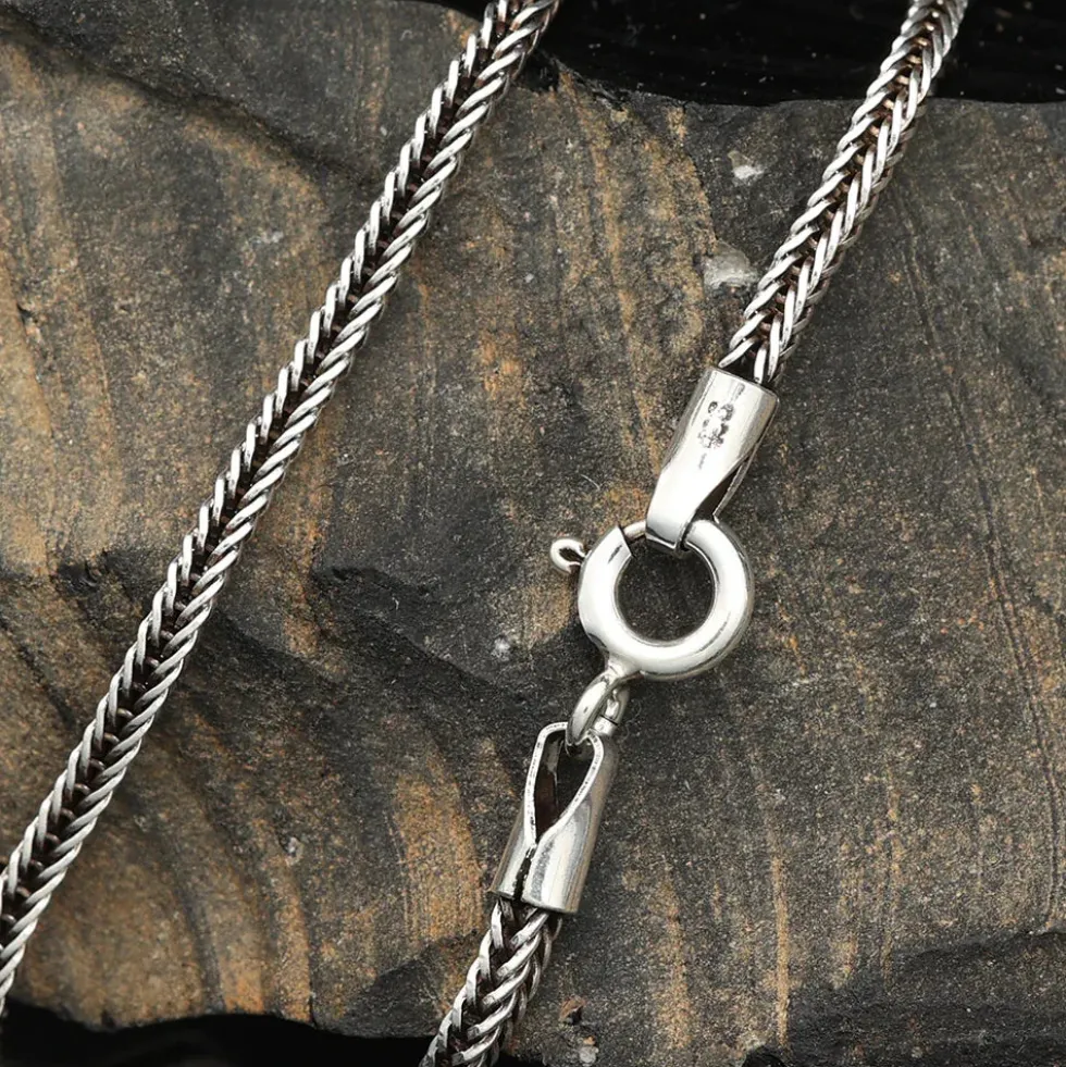 Halskette "Fischgräte" 1,8 mm Vierkant Silberkette 925 Silber