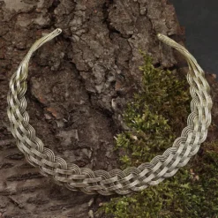 Halsschmuck Collier Design Geflochten Messing Halskette