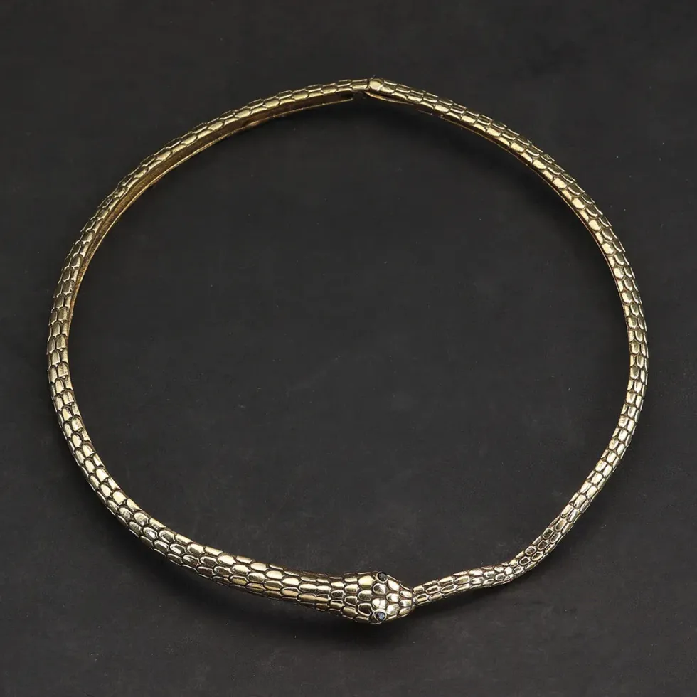 Halsschmuck Collier Design Schlange Messing Halskette
