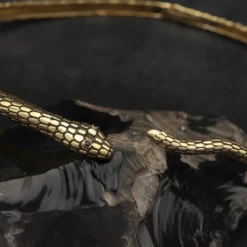 Halsschmuck Collier Design Schlange Messing Halskette