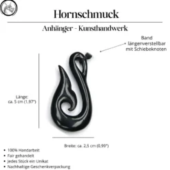 Hei Matau Maori Hornschmuck Anhänger Kette