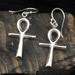 Henkelkreuz Ohrhänger Schlüssel des ewigen Lebens Ankh Ohrschmuck 925 Silber (Paar)