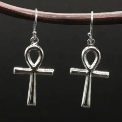 Henkelkreuz Ohrhänger Schlüssel des ewigen Lebens Ankh Ohrschmuck 925 Silber (Paar)