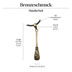 Hexenbesen Anhänger Schmuck Bronze