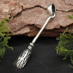 Hexenbesen Schmuck Anhänger Silber Kettenanhänger Hexe 925 Silber