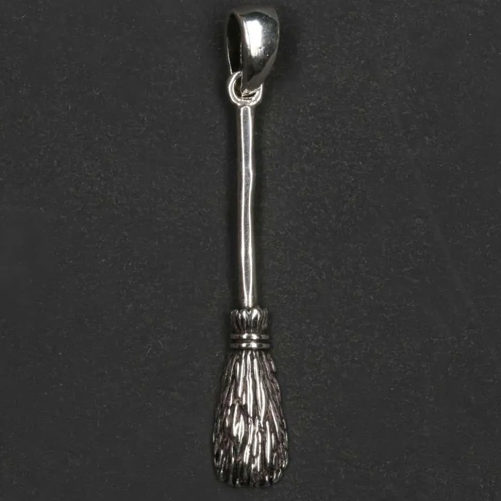 Hexenbesen Schmuck Anhänger Silber Kettenanhänger Hexe 925 Silber
