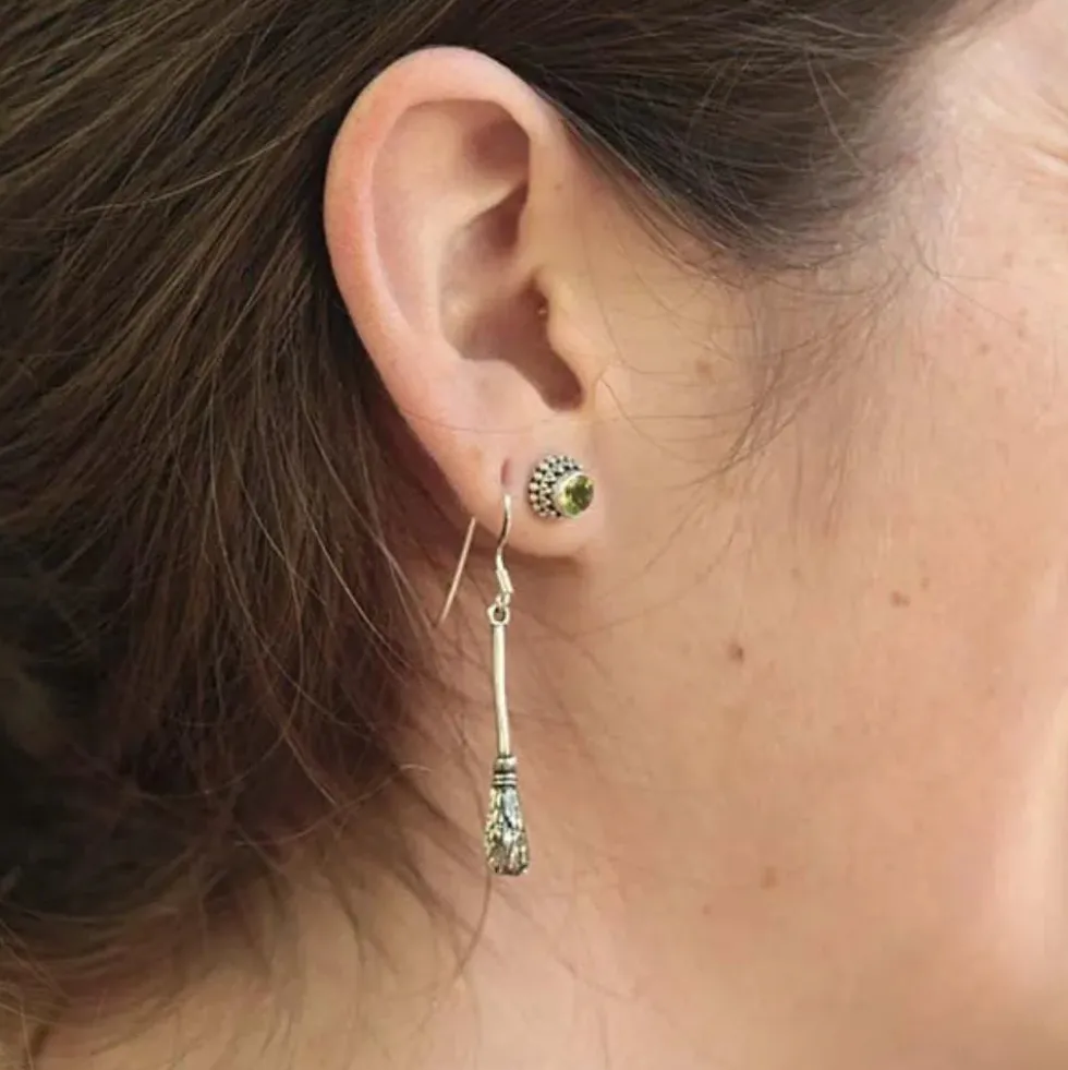 Hexen Besen Schmuck Ohrhänger Sterlingsilber (Paar)