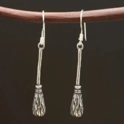 Hexen Besen Schmuck Ohrhänger Sterlingsilber (Paar)