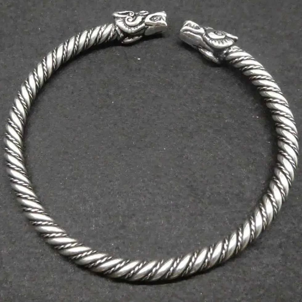 Himmelswölfe Frauen Armreif Silber Wikinger Armschmuck 925 Silber