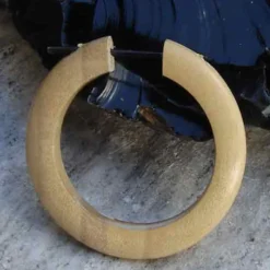 Holz Ohrring schlichte große Creole weißer Ohrschmuck (Paar)