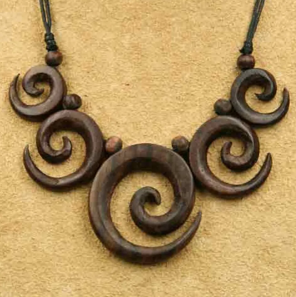 Holz Schmuck Beth 5er Kette Collier geschnitzt