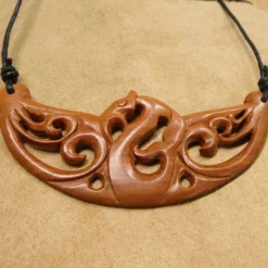 Holzschmuck Keltisch Holz Collier Kette Handarbeit