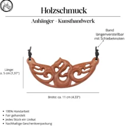 Holzschmuck Keltisch Holz Collier Kette Handarbeit
