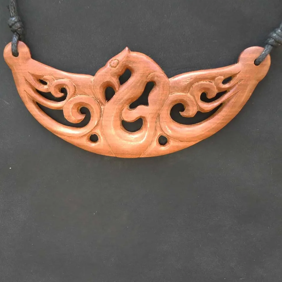 Holzschmuck Keltisch Holz Collier Kette Handarbeit