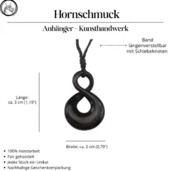 Hornschmuck Double Maori Schmuck 3cm aus Horn geschnitzte Kette