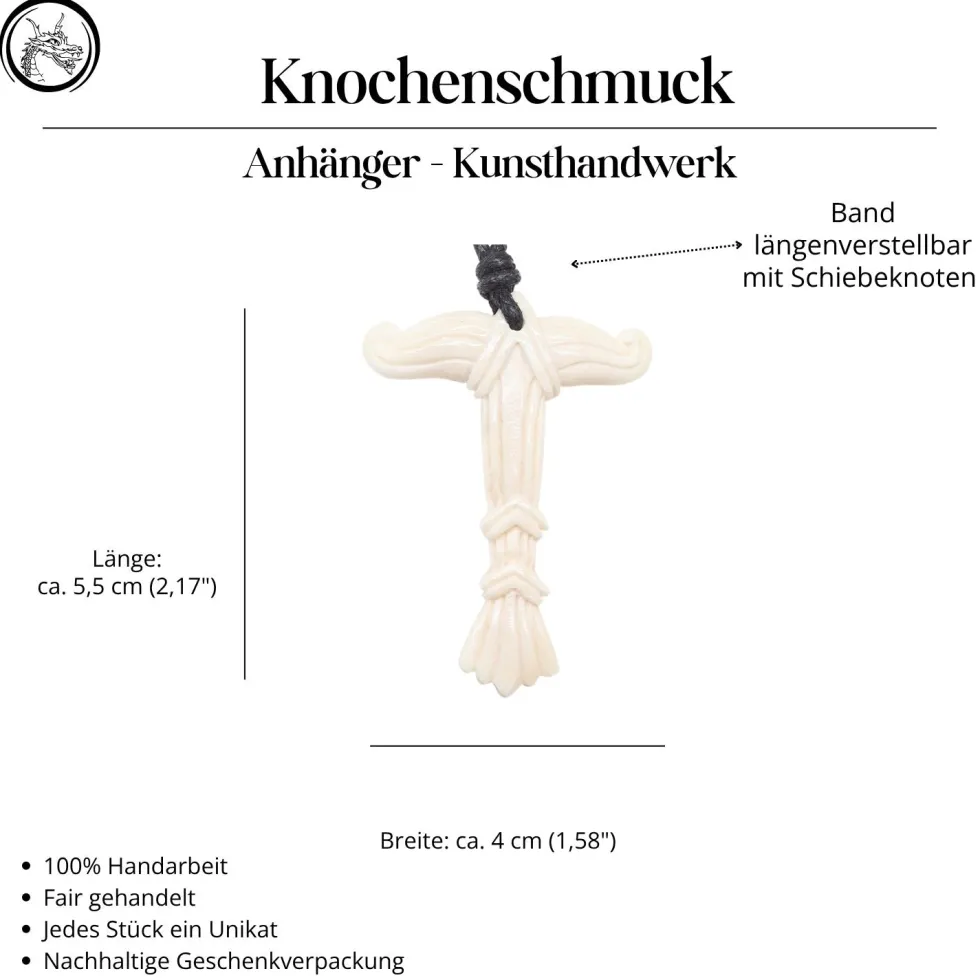 Irminsul Knochen Schmuck Kettenanhänger 5,5cm