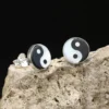 Jing Jang Ohrringe 9 mm Ohrstecker 925 Silber Ohrschmuck