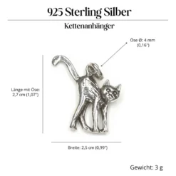 Katze Schmuck Kettenanhänger 925 Silber Tierschmuck