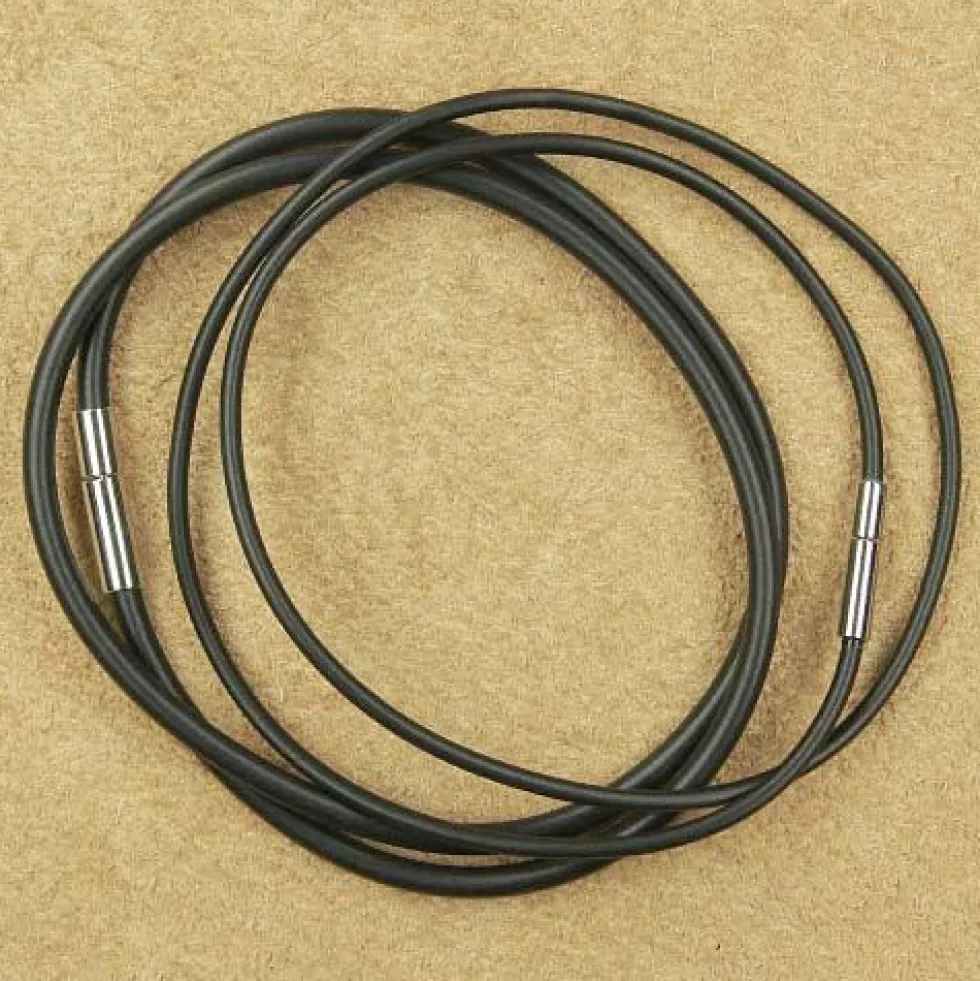 Kautschuk Kette schwarz 2mm oder 3mm - diverse Längen