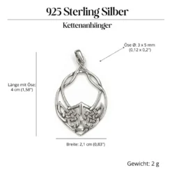 Keltenblatt keltischer Schmuck Kettenanhänger 925 Silber