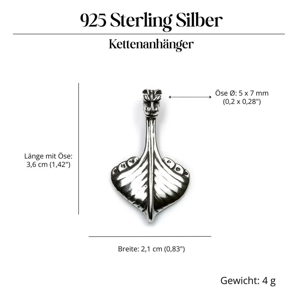 Keltenboot Schmuck Anhänger aus 925 Silber