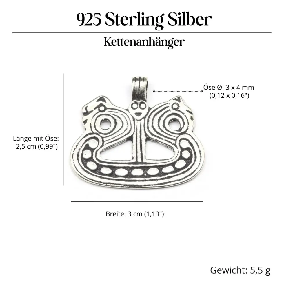 Keltenboot Schmuck Anhänger 925 Sterling keltischer Silber