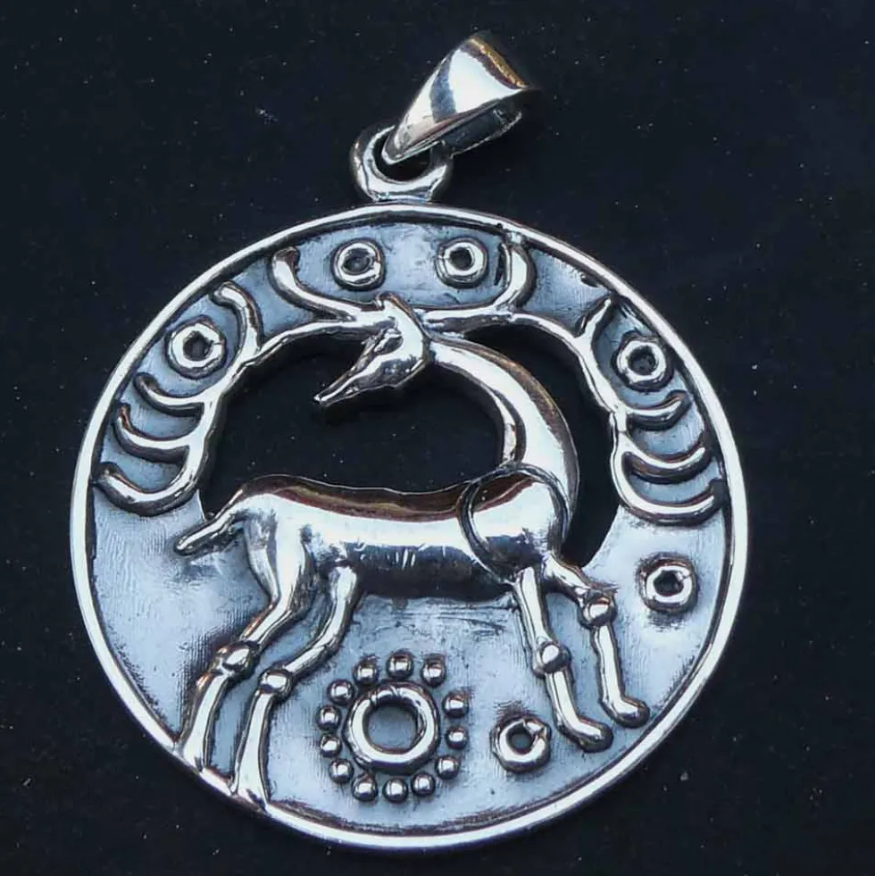 Kelten Hirsch Anhänger 925 Silber Kettenanhänger