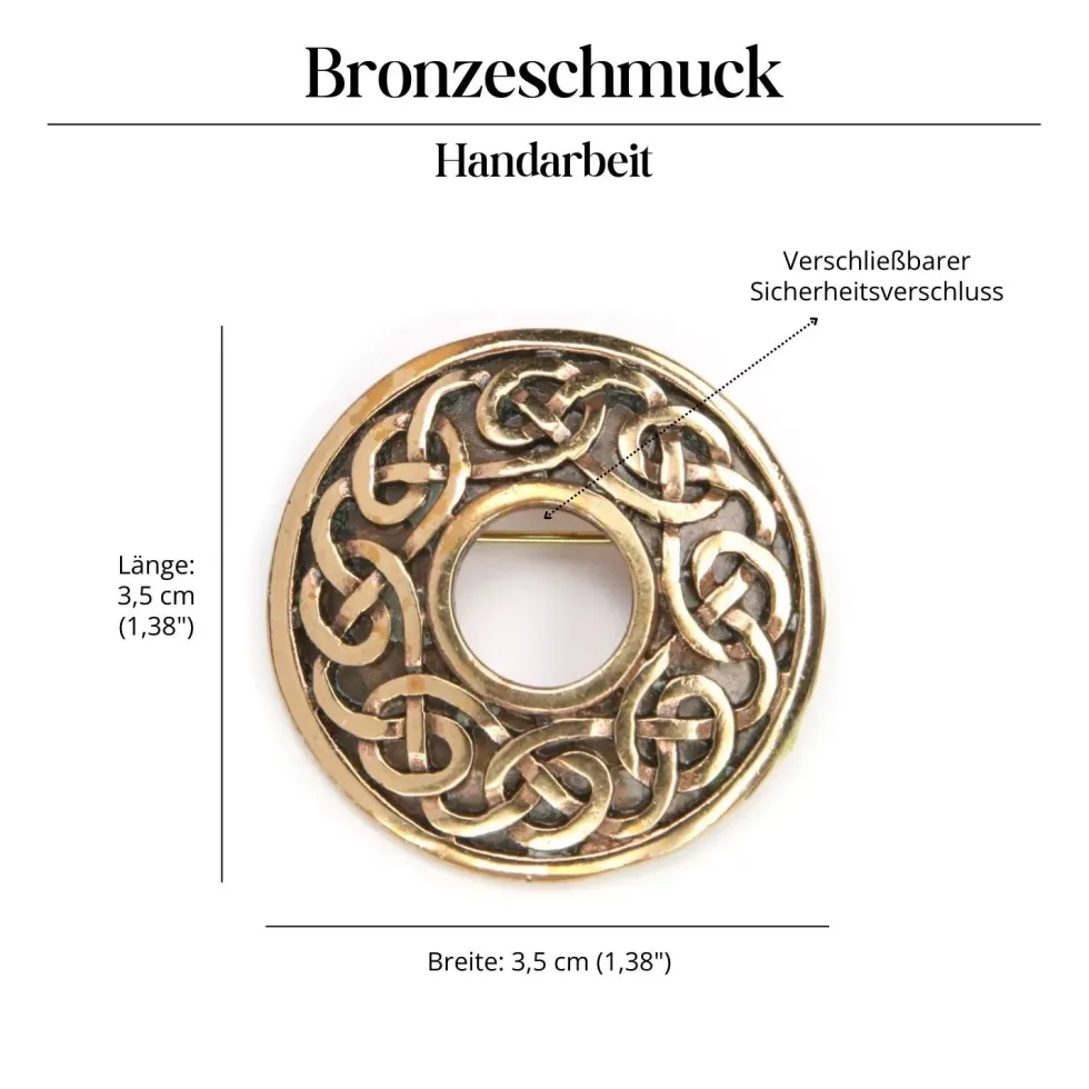 Keltenknoten Brosche Bronze Gewandnadel Schmuck Mittelalter