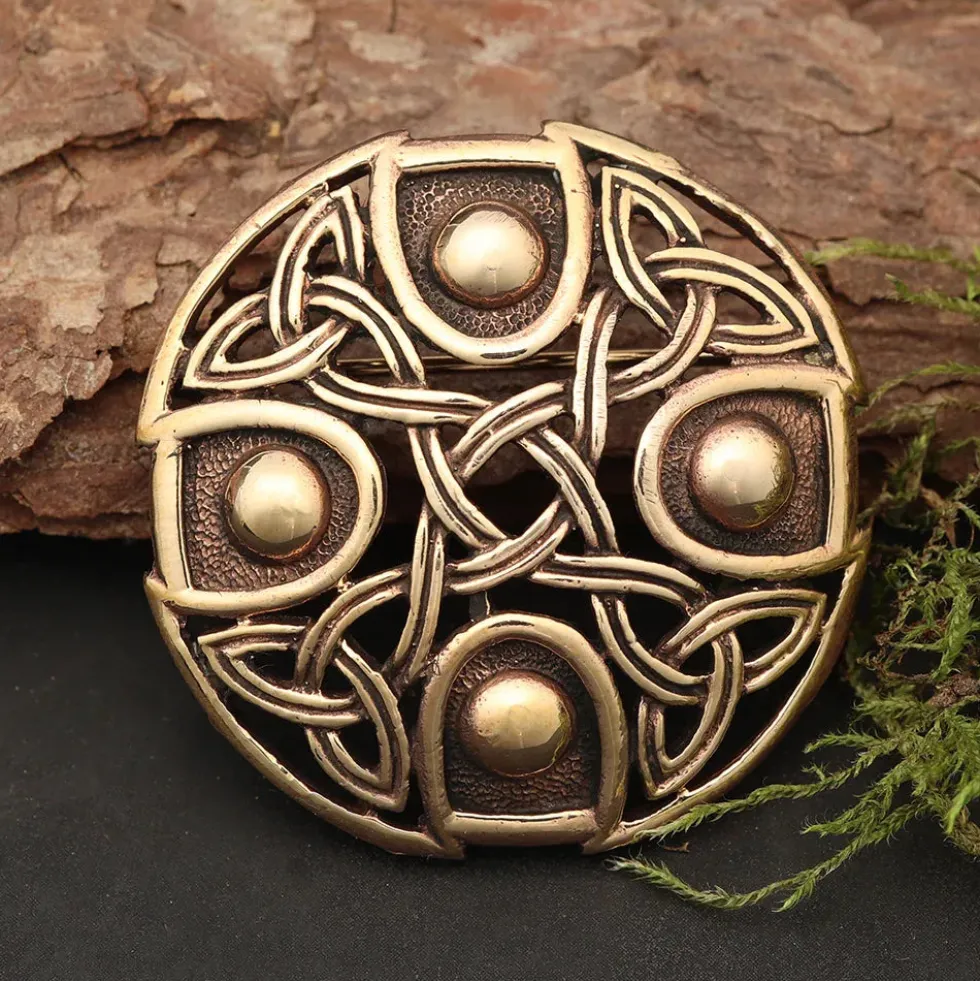 Keltenknoten Brosche Bronze Gewandnadel Schmuck Mittelalter