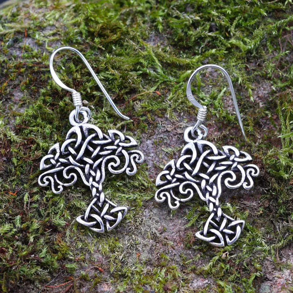 Kelten Knoten Lebensbaum Silber Ohrhänger 925 (Paar)
