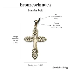 Keltenkreuz Anhänger Schmuck Bronze Kette