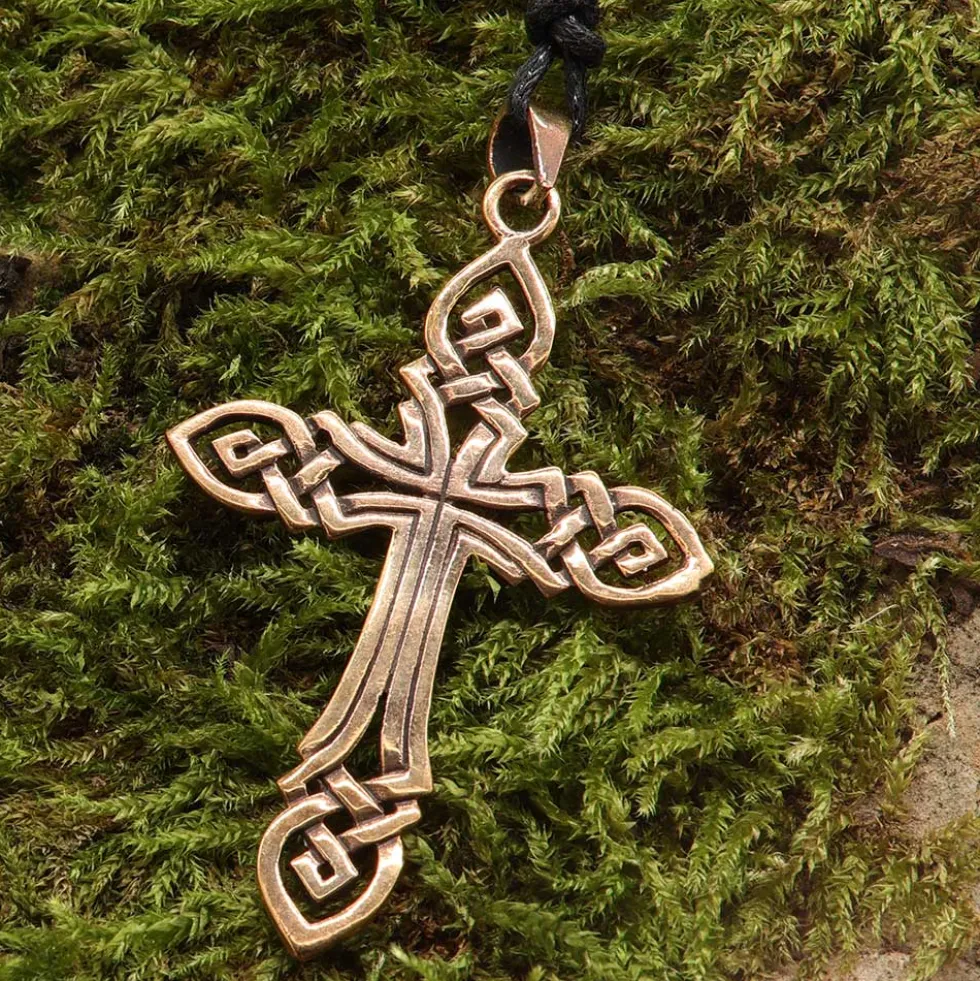 Keltenkreuz Anhänger Schmuck Bronze Kette