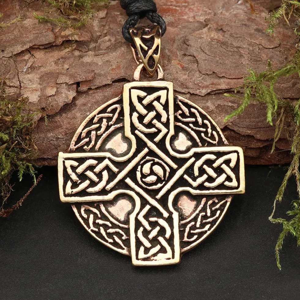 Keltenkreuz Anhänger Schmuck Bronze Mittelalter