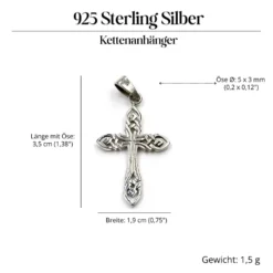 Kelten Kreuz Schmuck Kettenanhänger 925 Silber