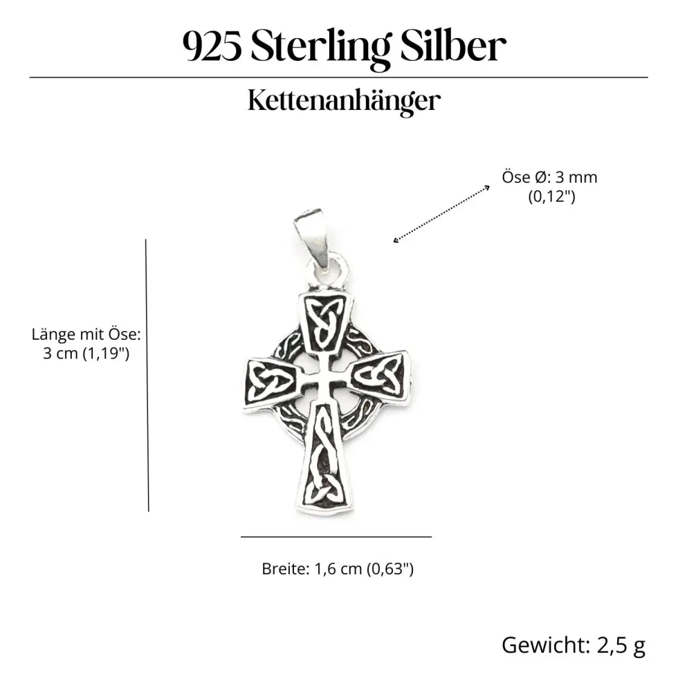 Keltenkreuz 925 Silber Schmuck Kettenanhänger 925/000