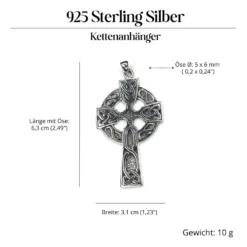 Keltenkreuz Silber Schmuck Ketten Anhänger 925 Silber