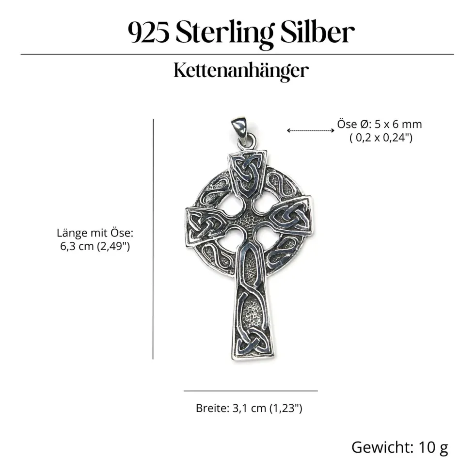 Keltenkreuz Silber Schmuck Ketten Anhänger 925 Silber