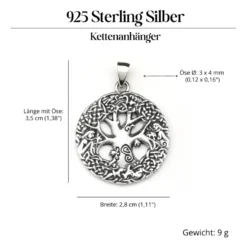 Kelten Lebensbaum Schmuck Anhänger aus Silber 925