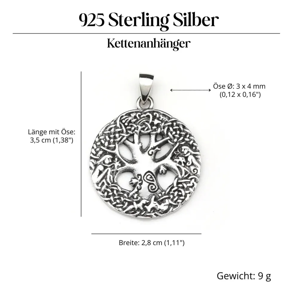 Kelten Lebensbaum Schmuck Anhänger aus Silber 925