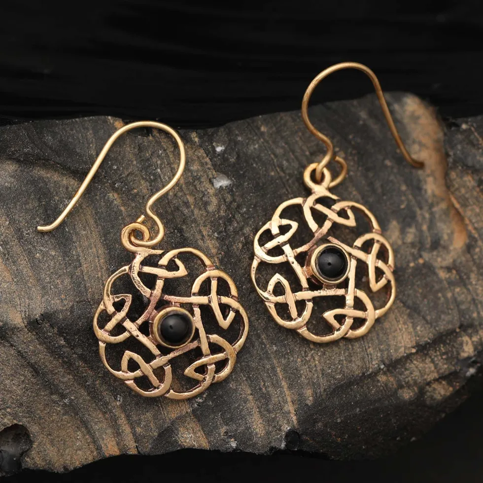Kelten Ohrhänger Bronze Kelten Onyx
